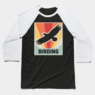 BIRDING | Vintage Style Bird Watching Poster Baseball T-Shirt